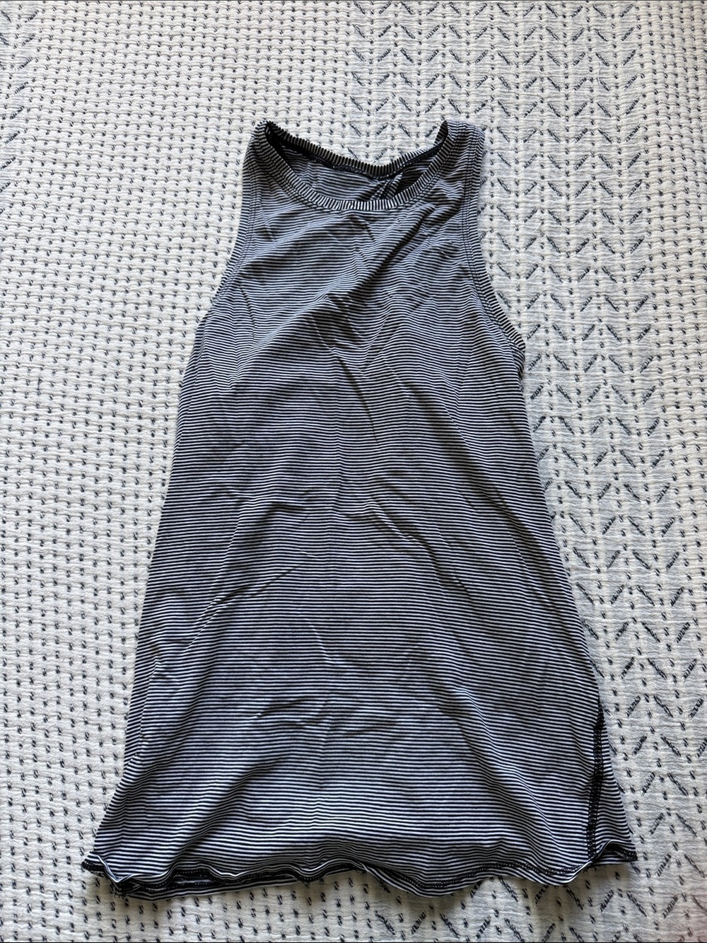Lululemon Striped Racerback Tank Top - Black & White